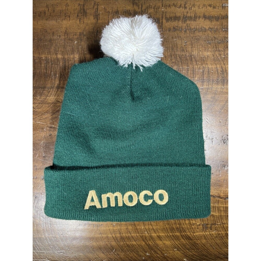 Vintage Retro Amoco Oil Stocking Cap Winter Hat Beanie Petroliana Workwear